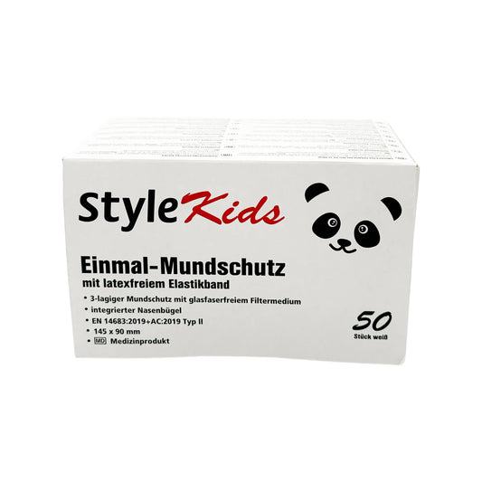 StyleKids - Einmal-Mundschutz - mit latexfreiem Elastikband für Kinder - 50 Stück