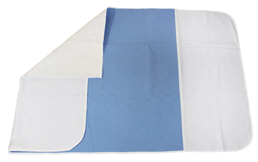 Medi-Inn - Waschbare Bettschutzauflage -  mit Flügeln, 4-lagig, hellblau, 85 x90 cm