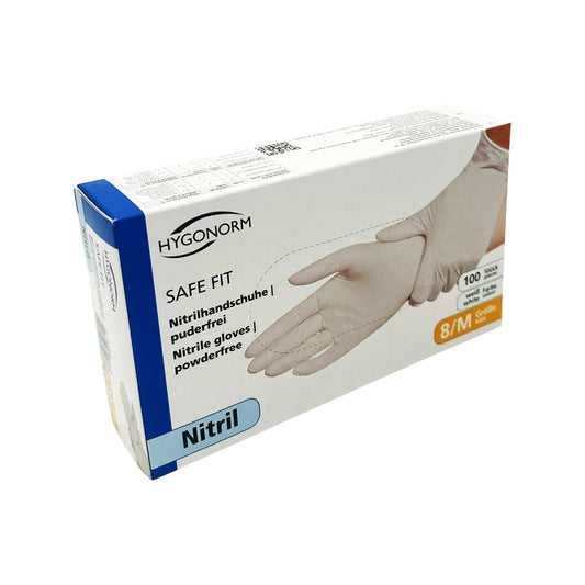 Hygonorm - Safe Fit - Einmalhandschuhe - Nitril Puderfrei in weiß