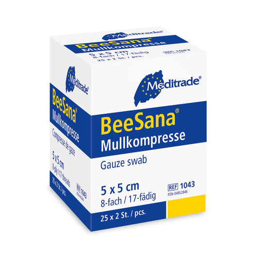 Meditrade BeeSana® - Mullkompresse ohne RöKo, steril - 25 x 2 Stück